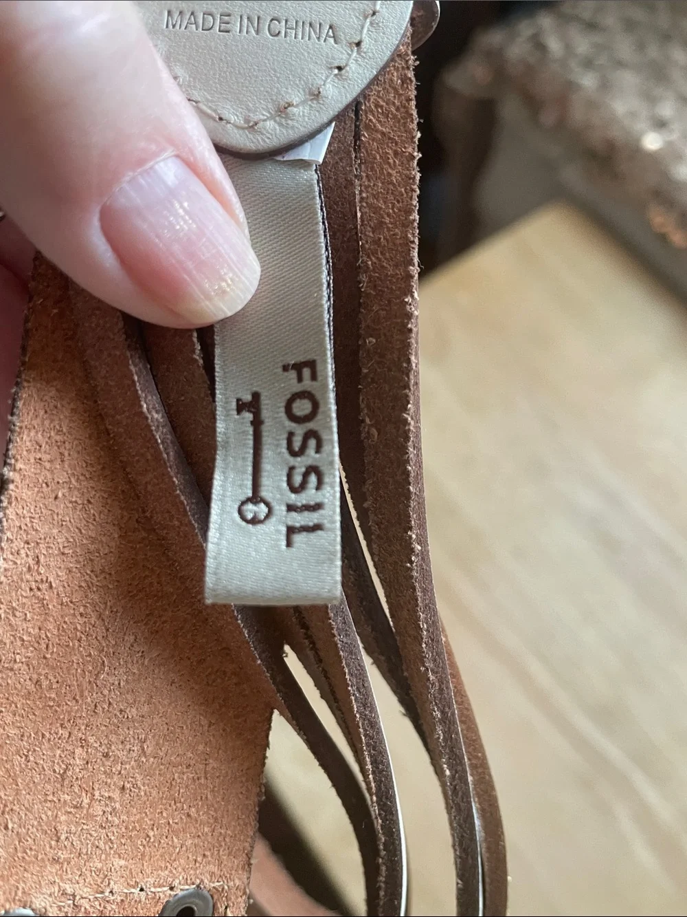 Fossil White Braided Multi Color Boho Belt